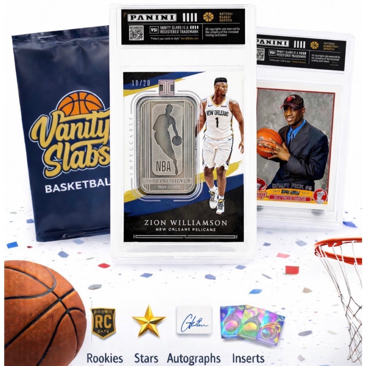 Mystery Basketball Trading Card in Vanity Slabs Display Case – Premium Slab Holder – Random Rookie Star Autograph Insert – Collector Gift for Kids Teens & NBA - product image 2