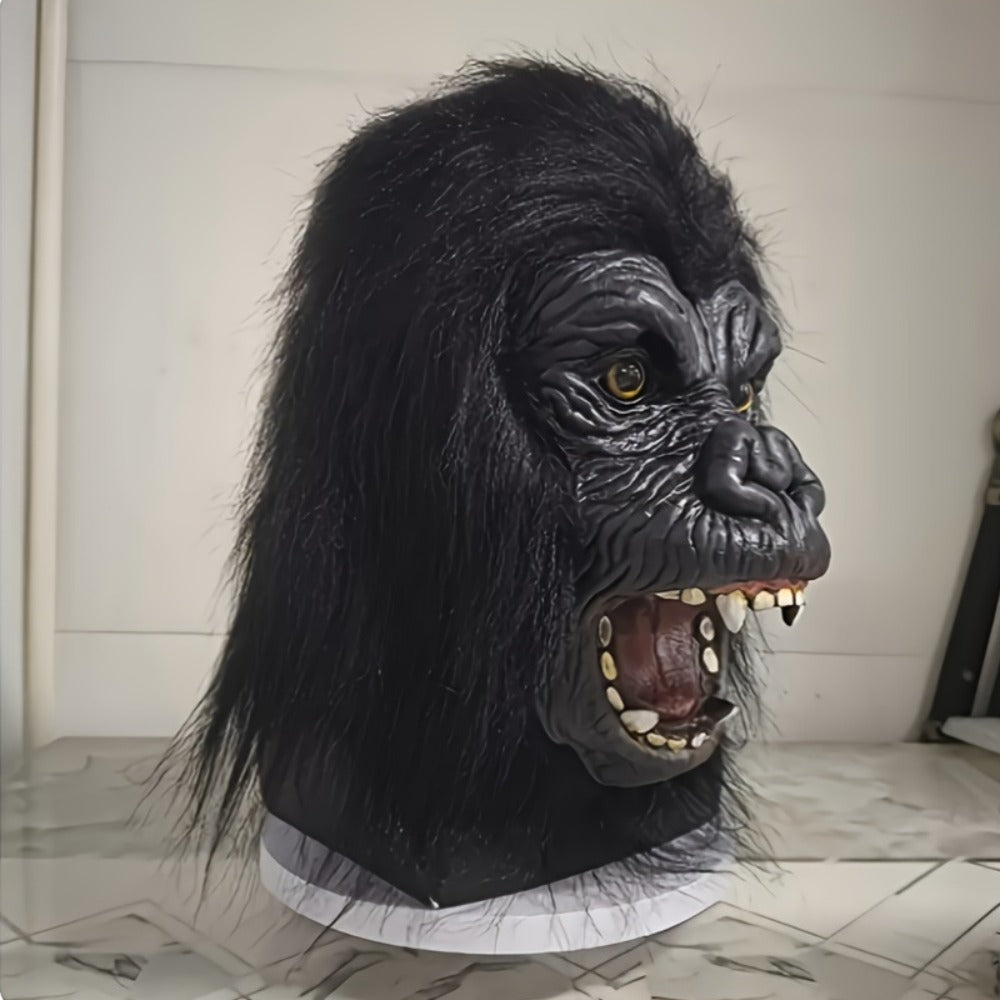 Black White Animal Costume Mask for Adults Halloween Costume Parties Cosplay Prank Photo Prop Birthday Gift Durable | Elephant Monkey Latex Full Head Mask Realistic