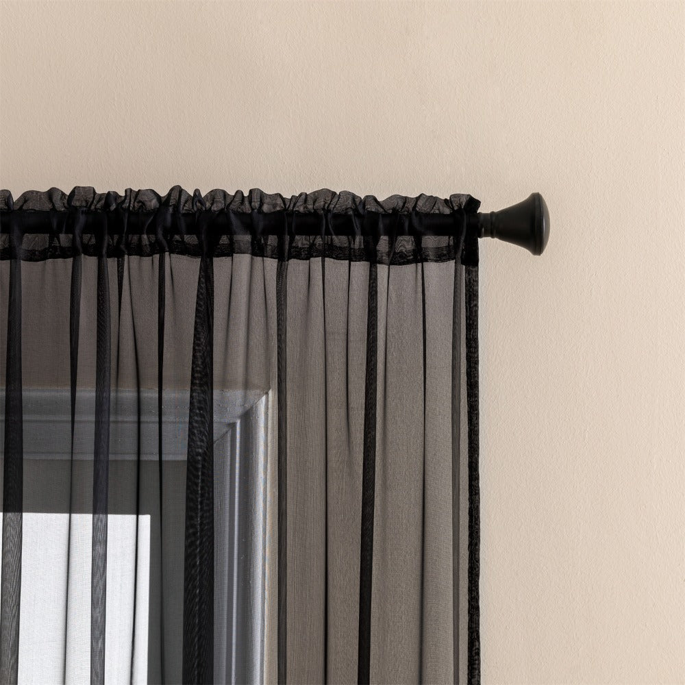 Sheer Curtains 2 Panels Rod Pocket – Light Filtering Privacy Window Drapes for Living Room Bedroom Modern Home Decor - product image 45