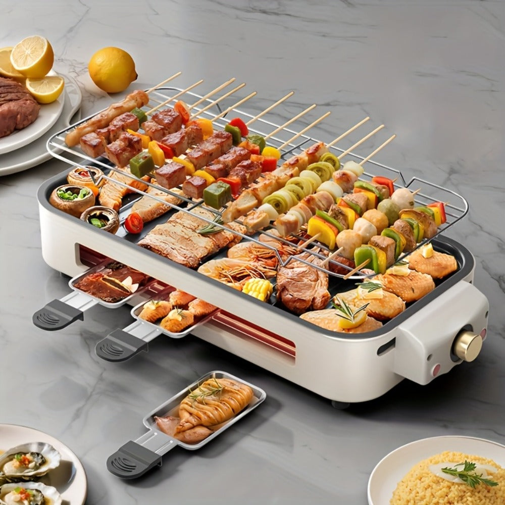 Electric Grill 2-in-1 Indoor BBQ & Frying Pan – 1500W Temperature Control, Non-Stick Detachable Cooking Board, Portable Electric Grill for Meat, Dishwasher Safe, Christmas Gift Ide - product image 5