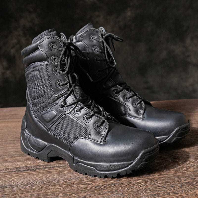 8 Men's Tactical Boot Waterproof Lightweight Comfortable Boots for Work Motorcycle Combat Boots Side Zipper Hiking Outdoor Climbing Activities All Day All - product image 9