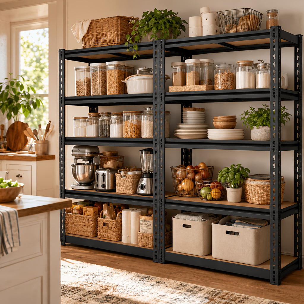 72"H Garage Shelving Unit Heavy Duty 5-Tier Adjustable Metal Storage Rack, 35.5" Or 71" Wide Utility Storage Shelves, Tool Organizer for Garage, Basement - product image 2