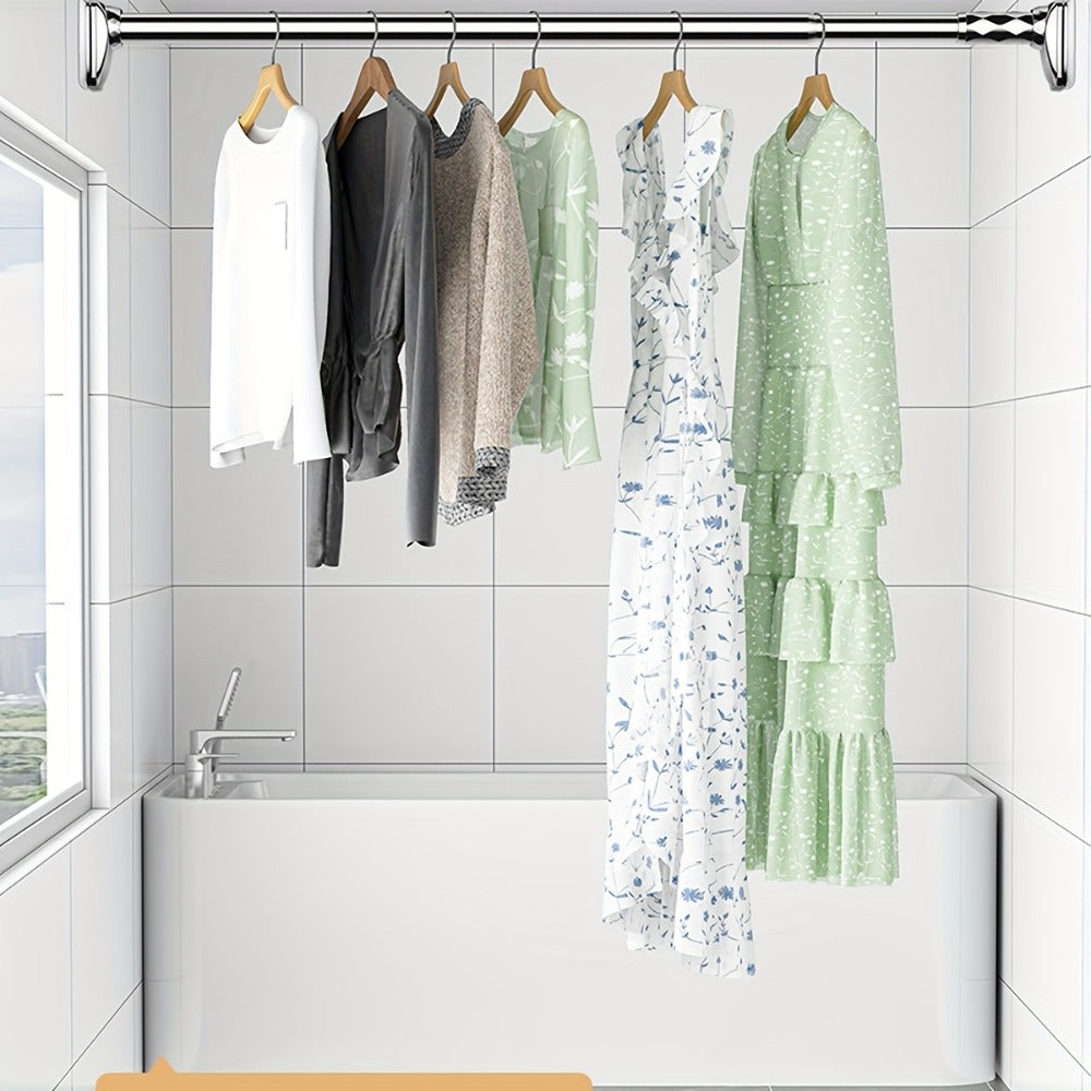 Telescopic Curtain Rod No Drill 15.75"-196.85" Adjustable Shower Curtain Rod 33mm for Large Windows - product image 12