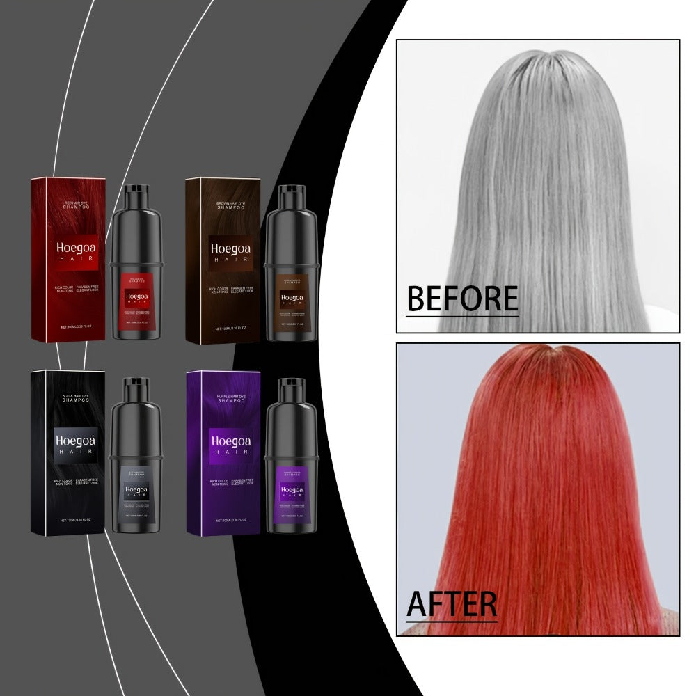 3-in-1 Hair Dye Shampoo Conditioner Color Foam No-Damage Herbal Formula Moisturizing High Shine Easy Apply for All Hair Types Purple Black Red Brown - product image 13