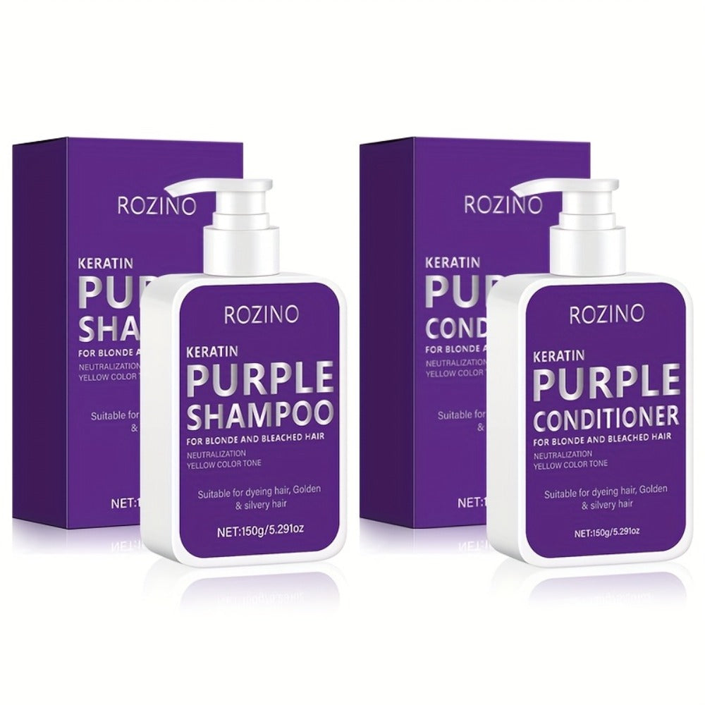 Purple Shampoo and Conditioner Set 2PCS for Blonde Silver Platinum Hair - Toning Brass & Yellow Neutralizer, Strengthens Roots, Improves Shine & Flexibility, Color-Treated Hair Car - product image 3