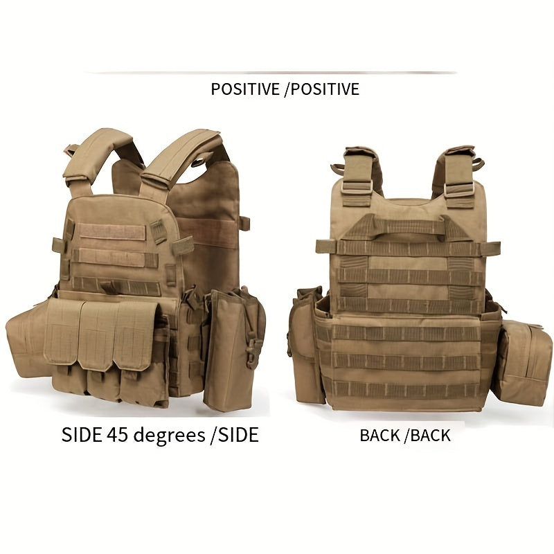 Tactical MOLLE Vest 6094 Adjustable Combat Chest Rig with Multi-Pocket System for Outdoor Hunting Training Airsoft CS Wargame Hiking Camping - product image