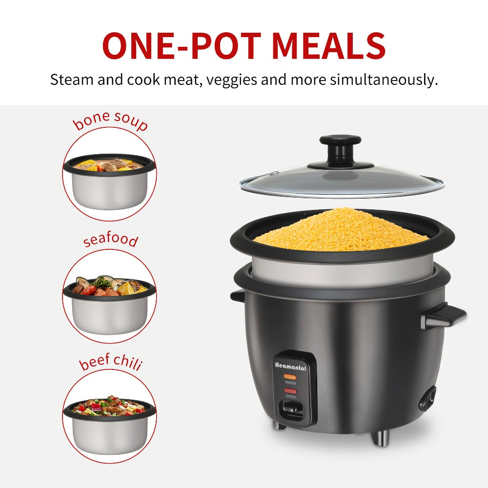 Rice Cooker & Yogurt Maker 1.5Qt – 6-Cup Non-Stick Electric Rice Cooker with Auto Keep Warm, One-Touch, Stainless Steel Liner, Steamer for Rice, Oatmeal, Soup & Yogurt - product image 7