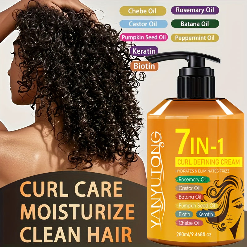 Argan Oil & Rosemary Curling Cream 280ml — 7-in-1 Moisturizing Long-Lasting Hold, Defines Waves & Curls, Naturally Fluffy Frizz-Free Finish for Wavy Curly Coily Hair Women - product image 12