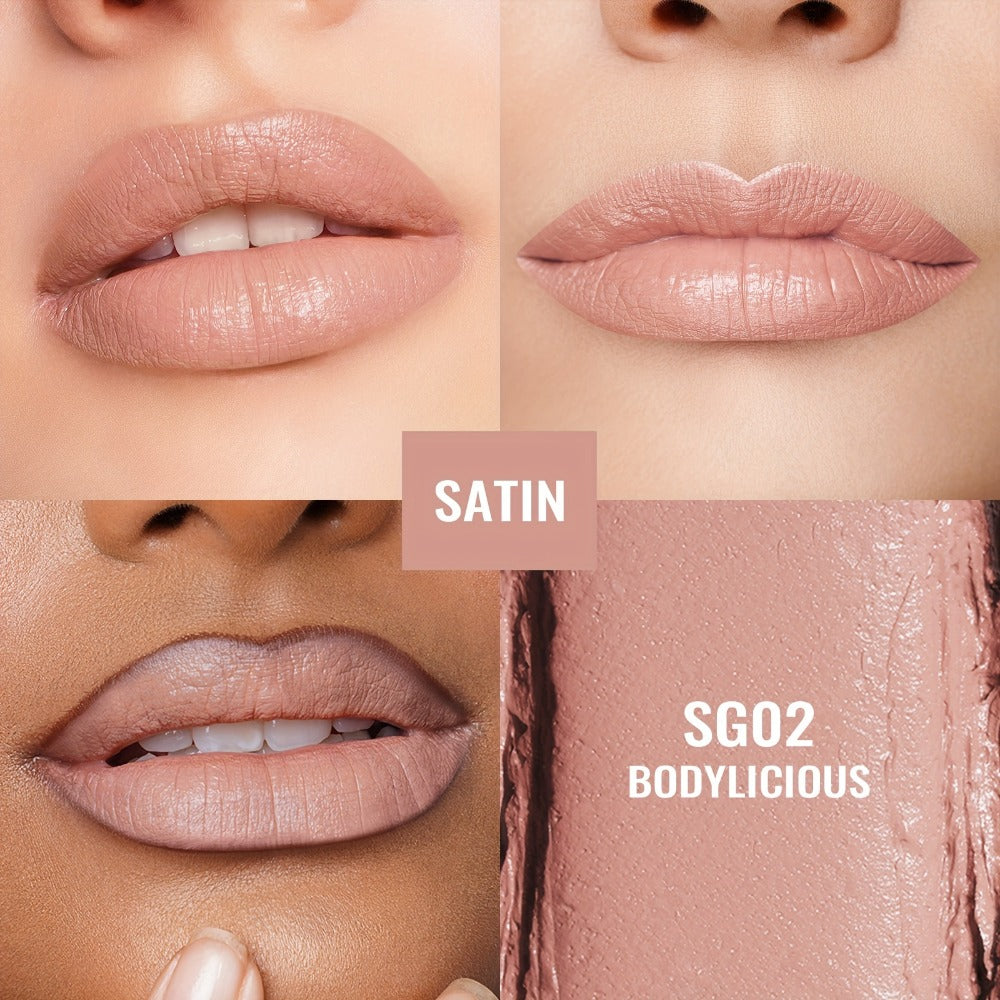 Oulac Nude Satin Lipstick Set 12g Each – Lightweight Moisturizing Full Coverage Cream-to-Satin Formula, Skin-Flattering Nude Lip Color Gift-Ready for Women All Skin Tones (LT-SG Nu - product image 4