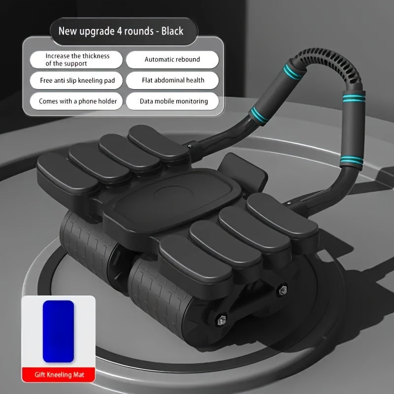 Ab Wheel Roller Automatic Rebound 8-Elbow Design | Core & Full Body Workout Abdominal Wheel with Phone Holder | Durable PP Material Home Gym Exercise for Waist - product image 3