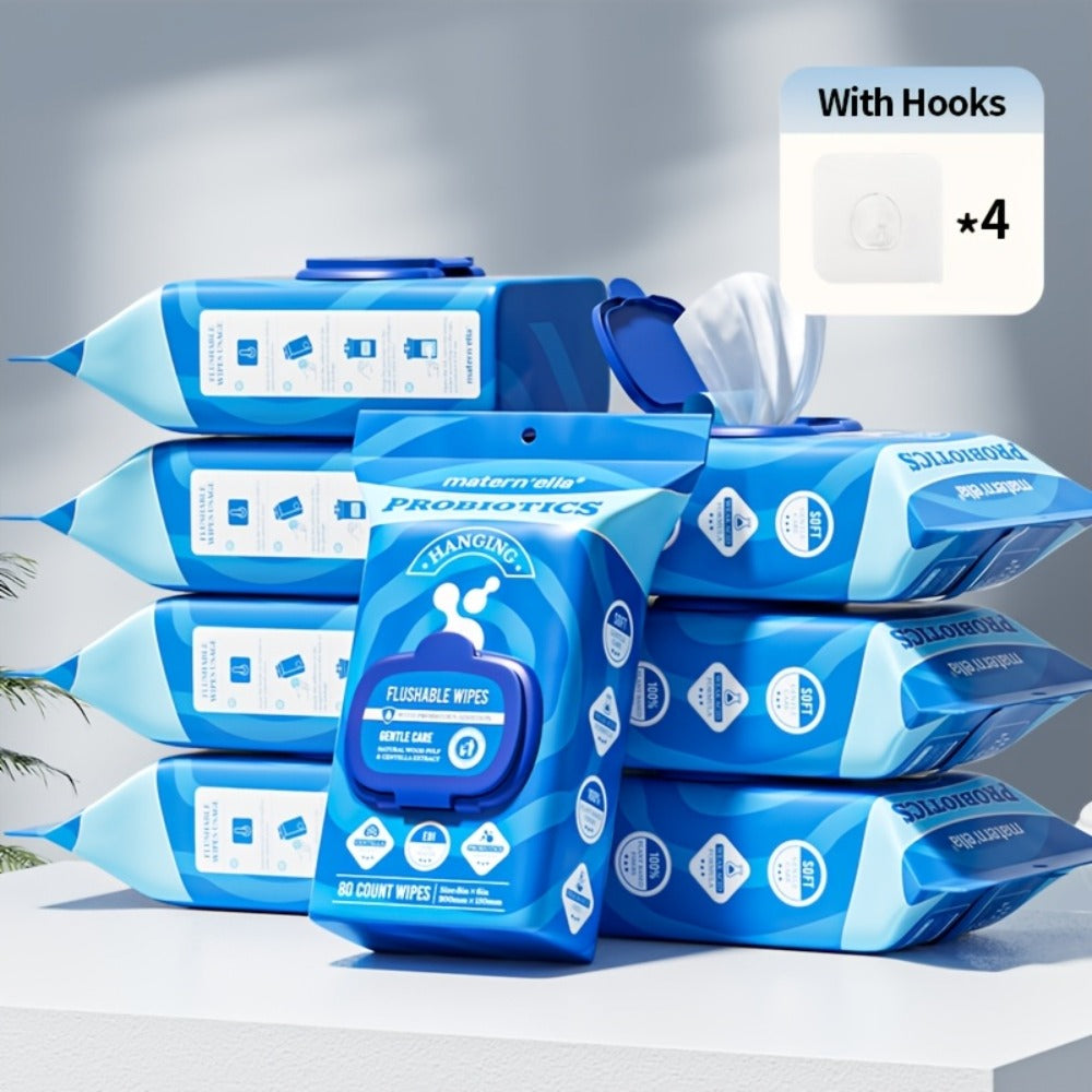 Flushable Wet Wipes with Probiotics – Plant-Based Fibers, Fragrance Free, Sewer Safe, Soft & Thick Disposable Butt Wipes for Adults, Incontinence & Personal Care (1/3/5/6/8/9/15 Pa - product image 16