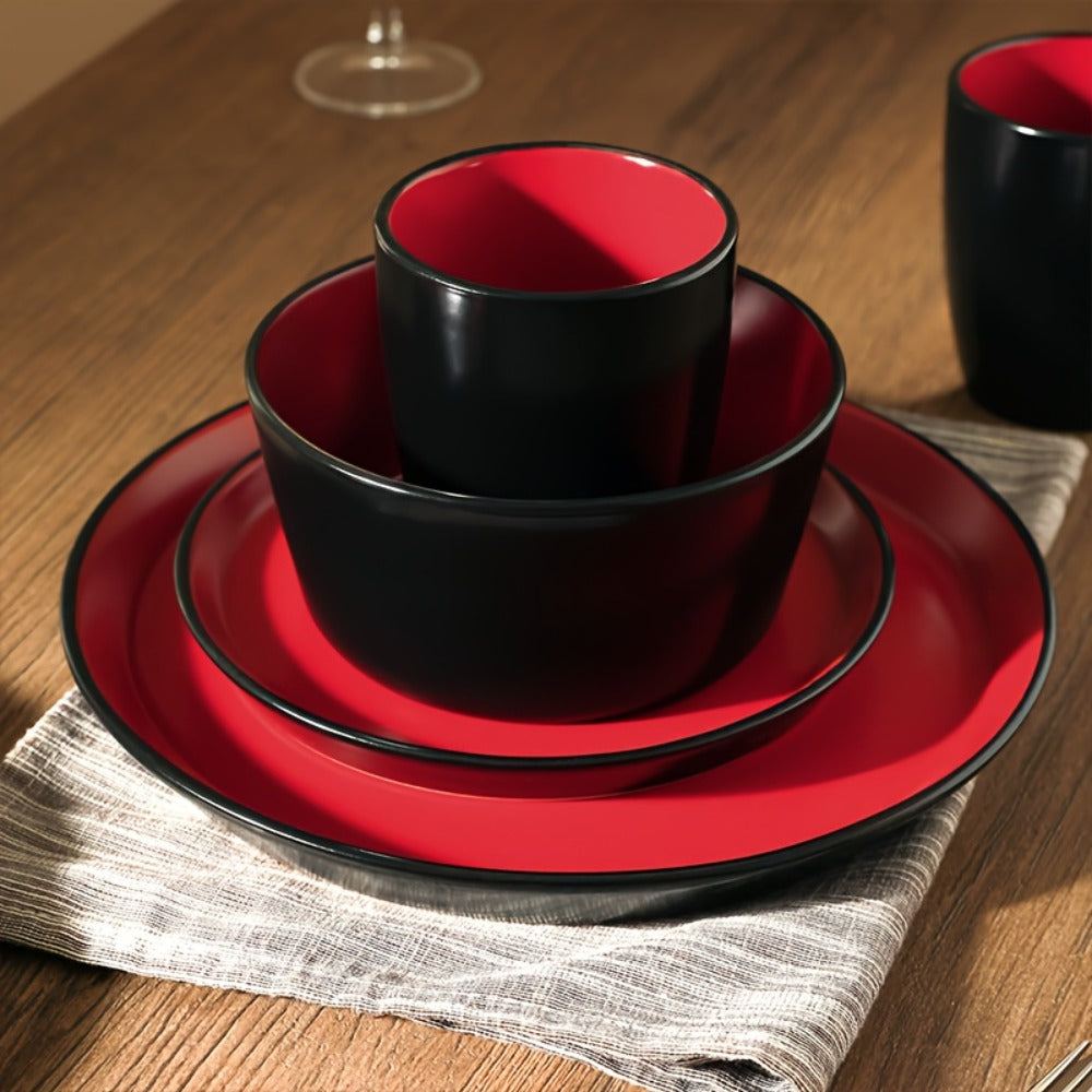 Ceramic Dinnerware Set for 4 – Porcelain Plates Bowls Cups Matte Finish Dishwasher Microwave Oven Safe Stoneware Tableware Scratch Resistant for Restaurant Kitchen Wedding Annivers - product image 20