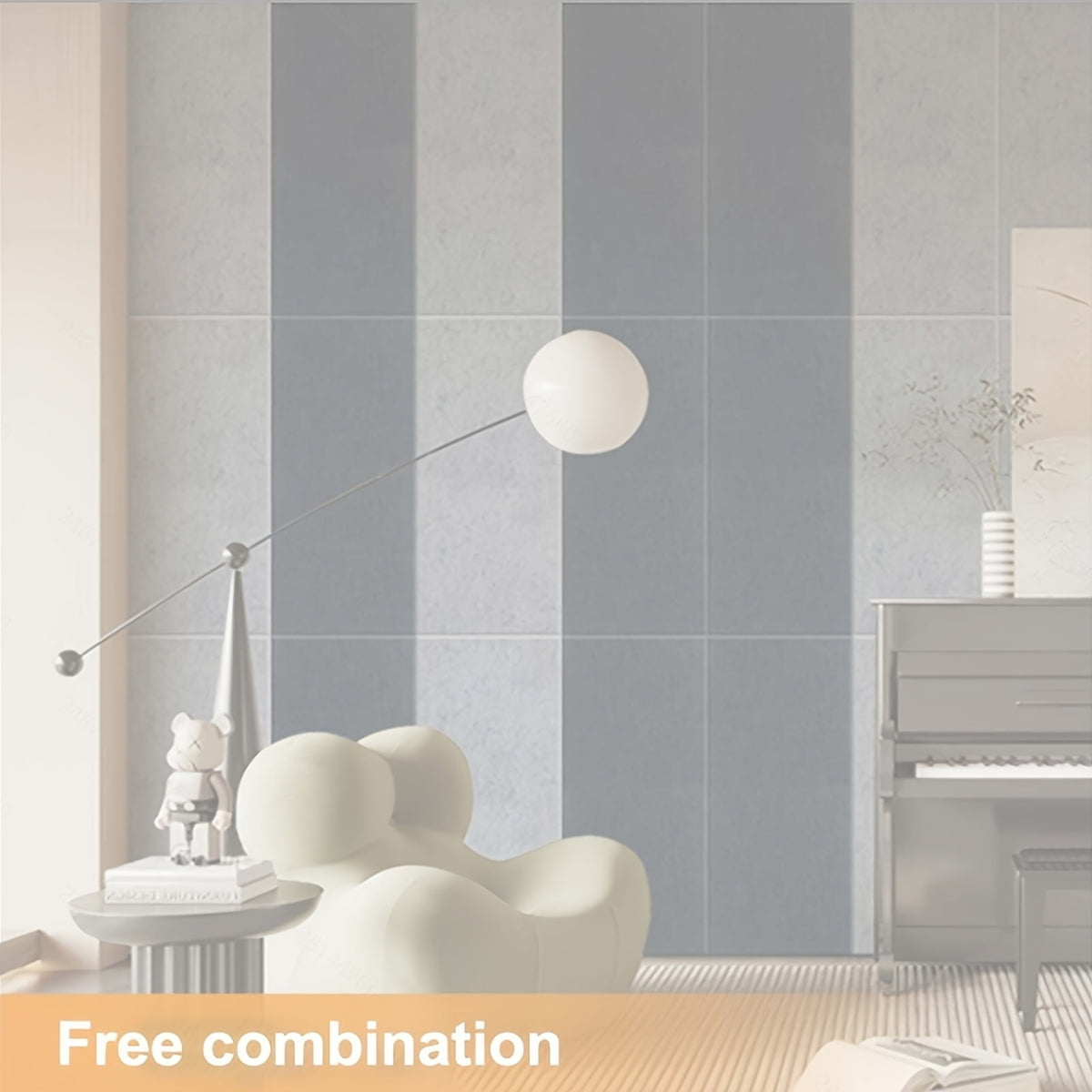 Set of 6 High-Density Acoustic Foam Panels Measuring 12X24X0.4 Inches, Available in Blue, Green, Yellow, Brown, and White, These Self-Adhesive Soundproof Wall - product image 8