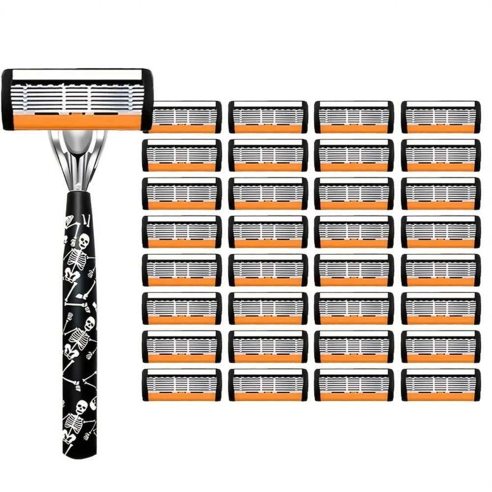 Safety Razor for Men 7-Layer Progressive Blades — Non-Slip Stainless Steel Handle Classic Double Edge Razor for Beard & Mustache Grooming, 1 or 2 Handle + 15–36 Blade Pack Options - product image 13
