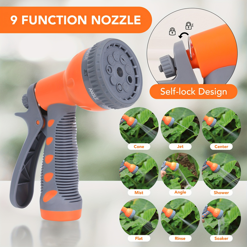 65ft Automatic Garden Hose Reel with 9-Function Sprayer | 180° Swivel Mount - product image 5