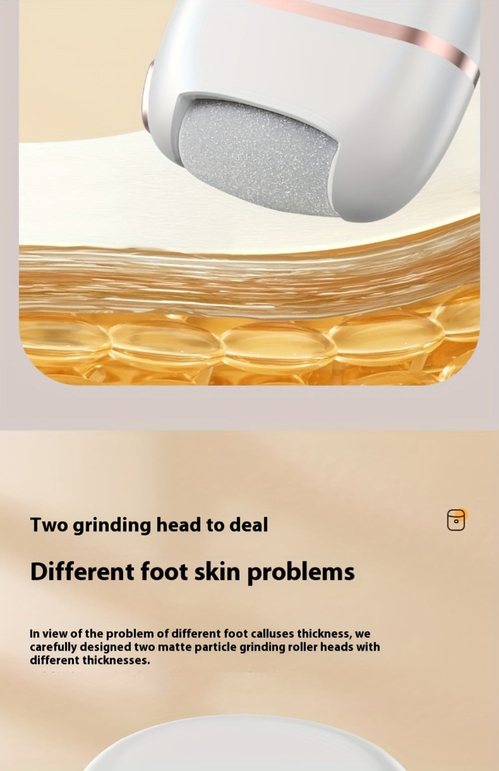 Electric Foot Callus Remover Rechargeable with 2 Roller Heads - Portable Dead Skin Scrubber Pedicure Tool for Smooth Soft Feet Cracked Heel Repair Home Professional Foot Care Kit,  - product image 13