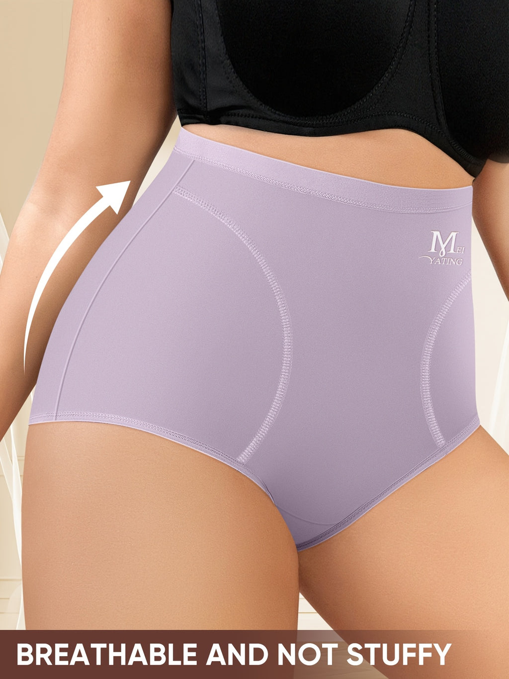 5Pack Plus Size Women's Briefs Extra High Waist Belly Tuck Ice No Marks Women's Panties Briefs Comfortable Fit Body Shaping Buttocks Lift Summer Thin - product image 19