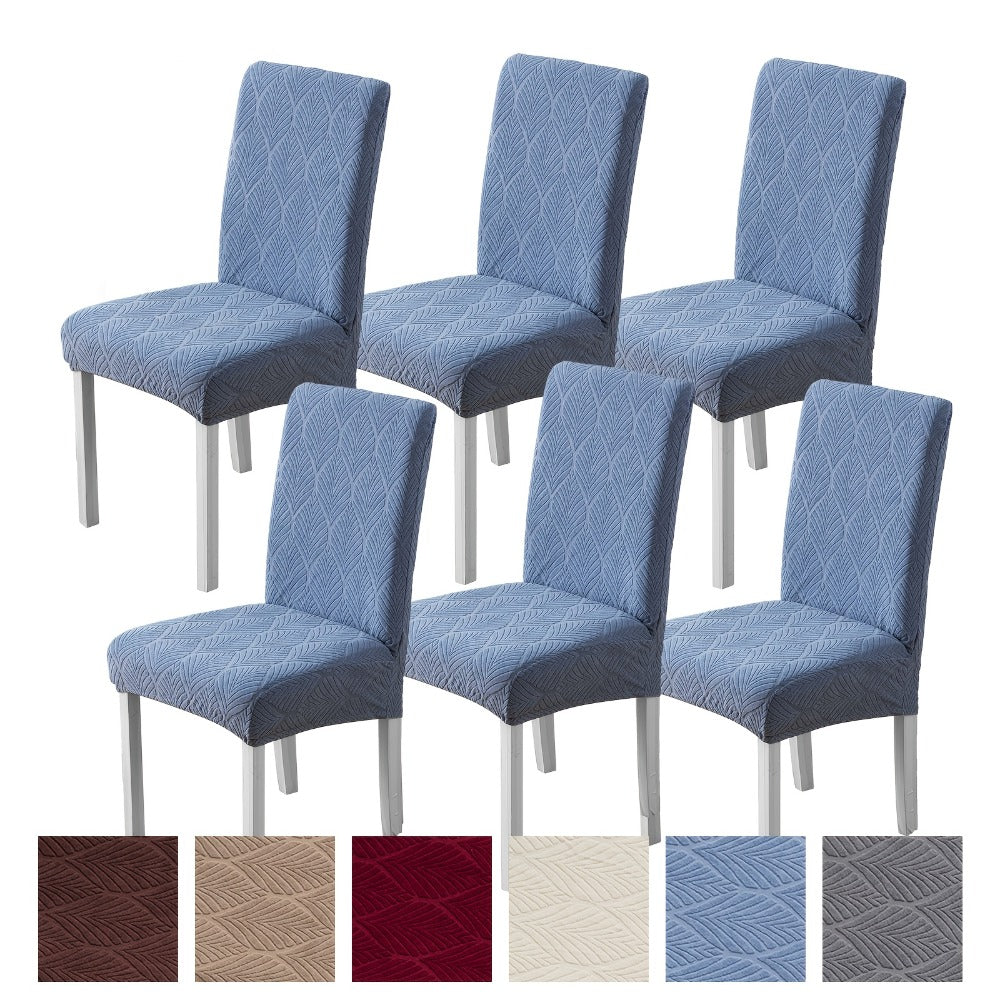 Dining Chair Covers 6pcs Waterproof - Stretch Polyester Spandex Elastic Slipcovers with Little Leaf Pattern, Machine Washable Pet-Friendly Chair Protectors for Home Restaurant - product image 9