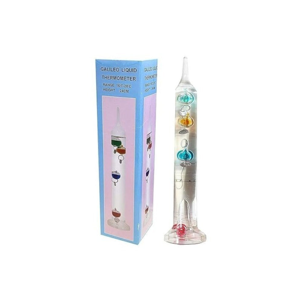 Galileo Thermometer Glass Multicolor Floating Spheres 9.5 Inch Decorative Temperature Display 16°C-28°C for Home Office Desk Science Decor Gift - product image 6
