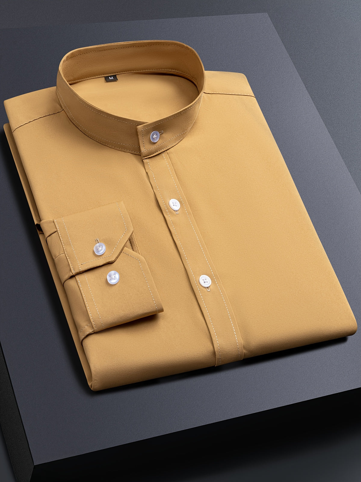 Men's Henley Collar Long Sleeve Shirt | Casual, All-season, Solid Color, Regular Fit, Button Details, Woven Fabric - product image 31