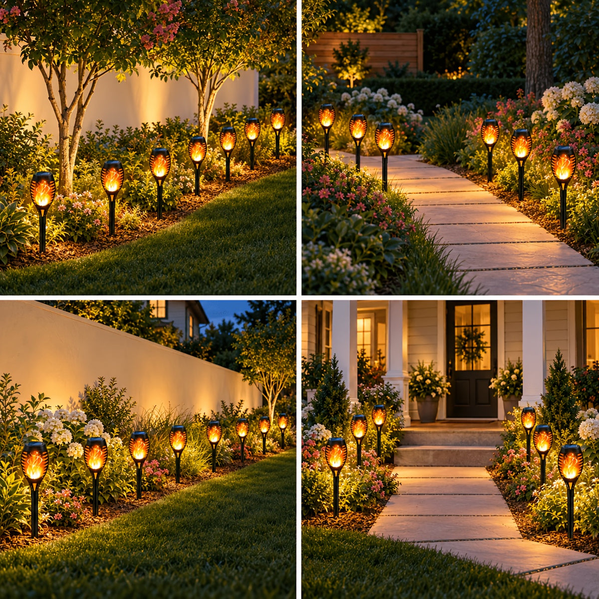 16-8pcs Solar Torch Lights With Smart Light Control, Upgraded Solar Torches Featuring Flashing Flames, Suitable For Garden Lawn Decoration, Solar Outdoor Lights - product image 12