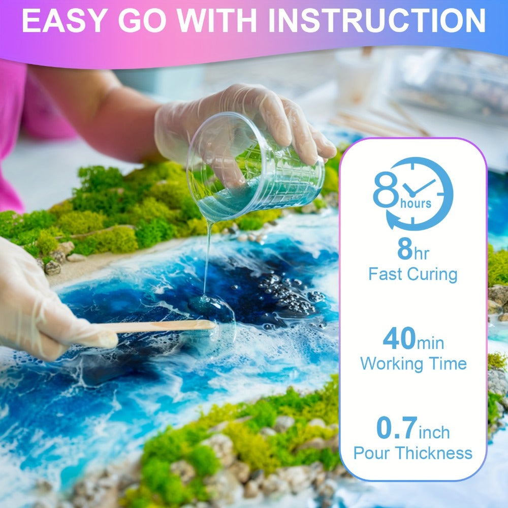 Ultra-Clear Epoxy Resin Kit 1 2 3 Gallon Fast Curing Bubble-Free Non-Yellowing – 2-Part AB Epoxy for Coatings Casting Countertops River Tables & DIY Crafts - product image 10