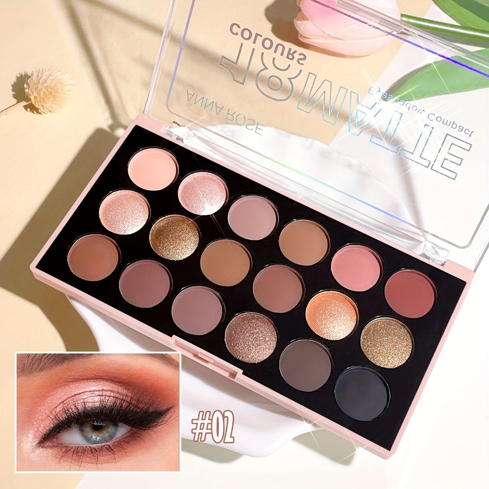Eyeshadow Palette 18 Colors Matte Shimmer Waterproof – Sweatproof Long-Lasting Blendable Pigmented Eye Makeup for Everyday Glam Wedding Party, Professional Eye Shadow for Women & B - product image 13