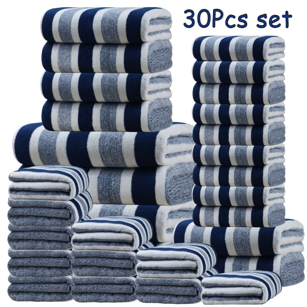 Bath Towel Set 30 Piece Coral Fleece Super Soft Quick Dry Fast Absorption Lightweight Large Wide Towels for Home Hotel Spa Gym Camping Christmas Gift Red Gray Green Navy Blue Purpl - product image 9