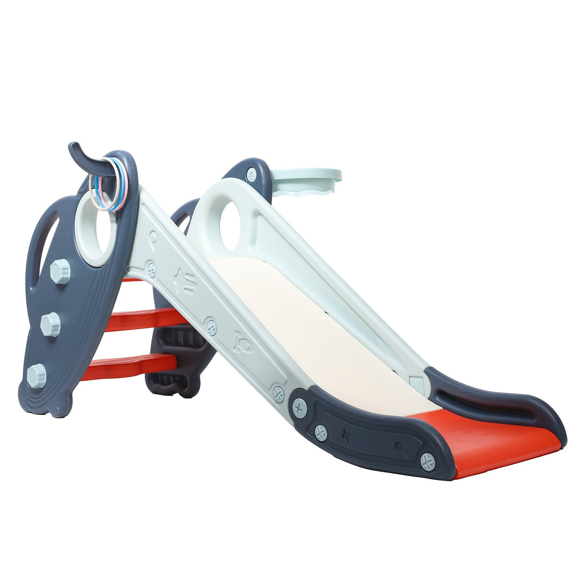 Foldable Toddler Slide for Indoor & Outdoor | Kids Home Climbing Play Set, Birthday Gift for Boys & Girls | Non-Slip Steps, Safe Handrail, Anti-Slip Mat, Extra-Long Buffer Slide