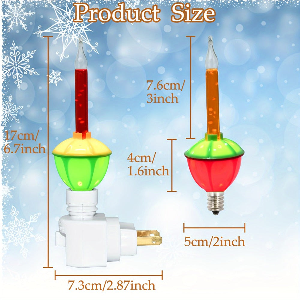 Christmas Bubble Lights 2 Pack Traditional Multi-Color Bubble Liquid Night Lights Plug-In Wall Light for Christmas Tree Thanksgiving Living Room Bedroom Corridor Holiday Decoration - product image 5