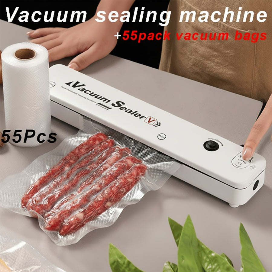 Vacuum Sealing Machine Set, 55 Sealed Bags, for food Preservation and Storage, Suitable For Food Preservation and Storage As Well As Vacuum Low-temperature - product image