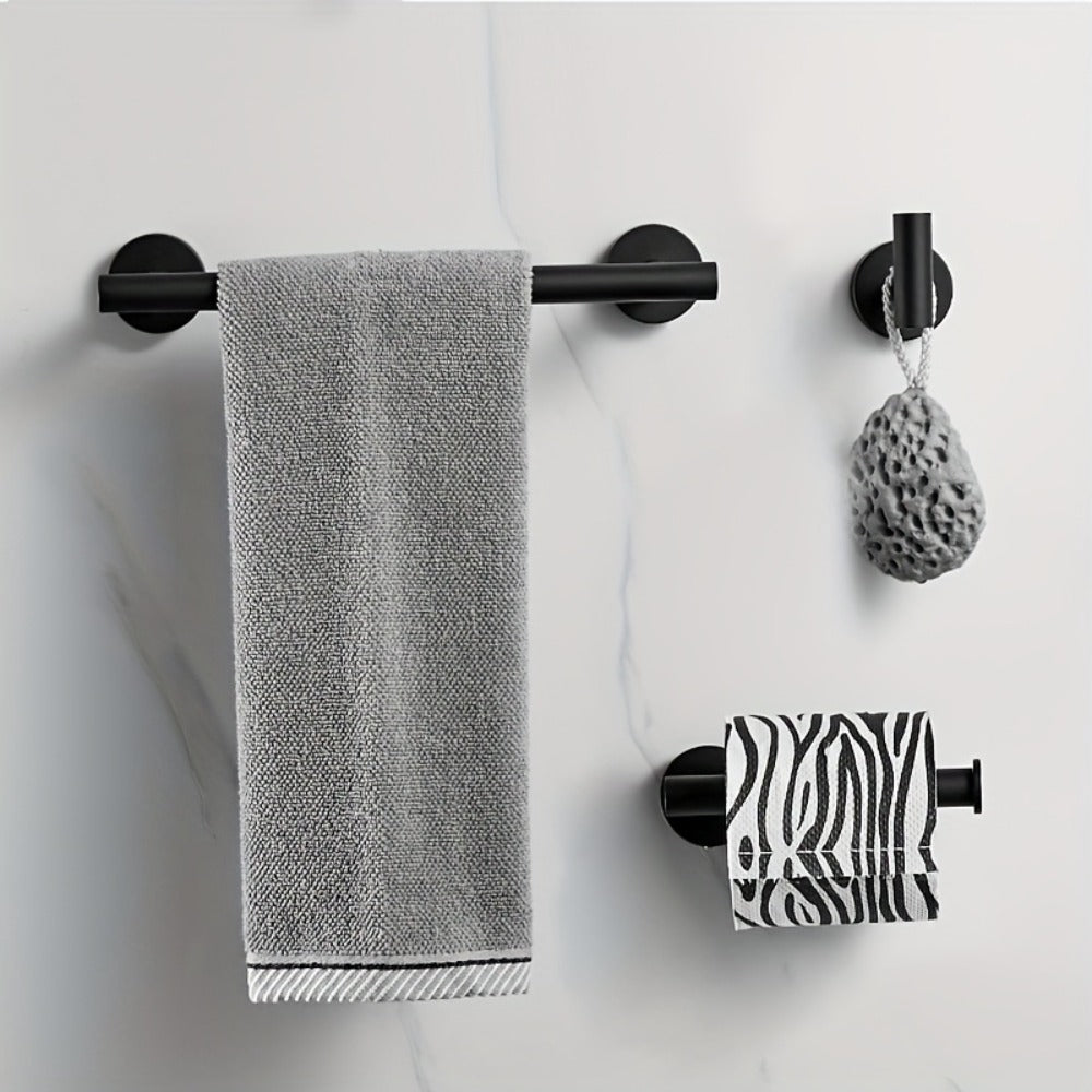 5-Piece Bathroom Hardware Set SUS304 Stainless Steel 24" Towel Bar Towel Ring Toilet Paper Holder Robe Hooks Black Silver Gold - product image 6