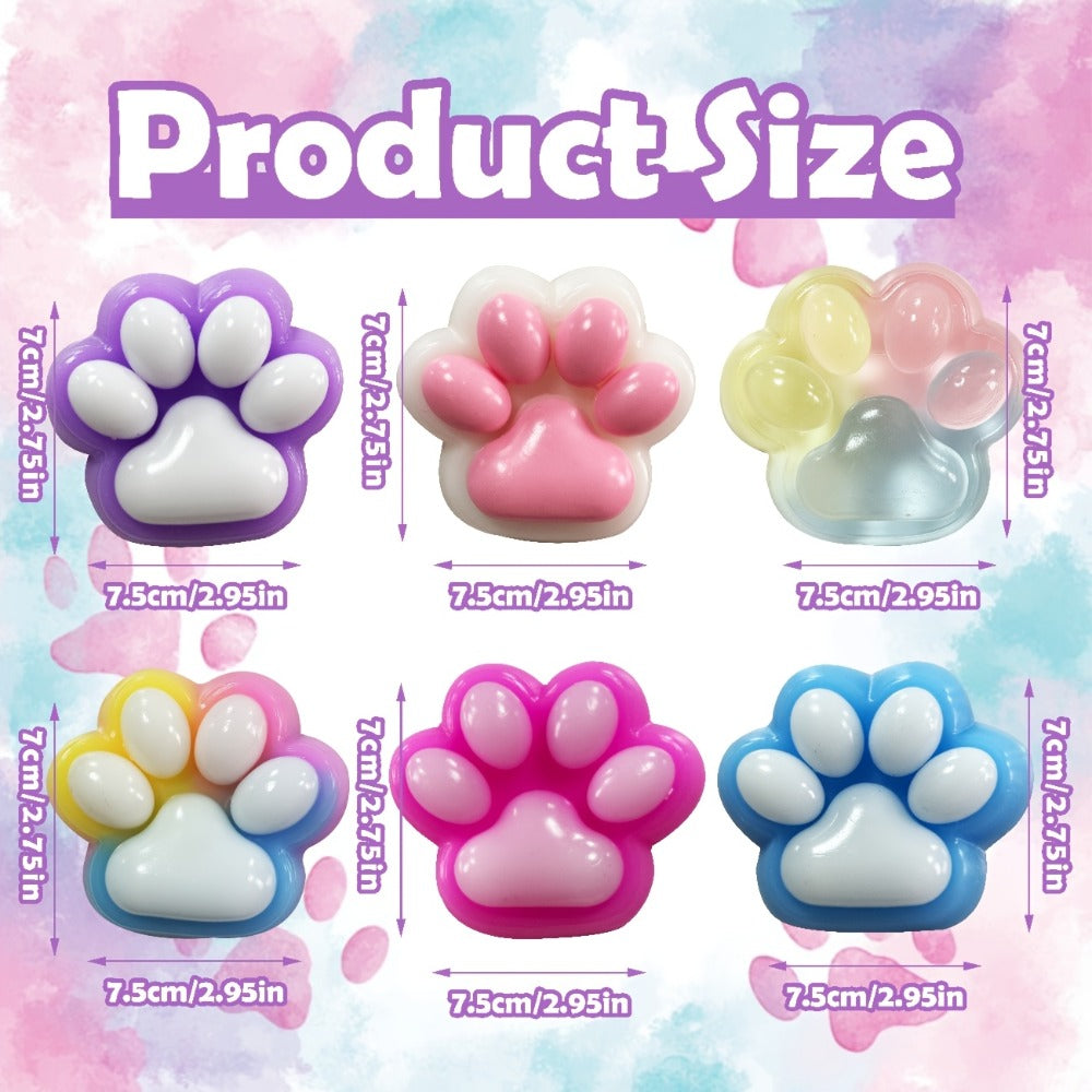 Colorful Taba Fufu Squeeze Paw Handmade Soft Sticky Sensory Toys for Kids & Adults, Party Favor Pack for Christmas Easter Halloween Valentine's Day | Cat Paw - product image 2