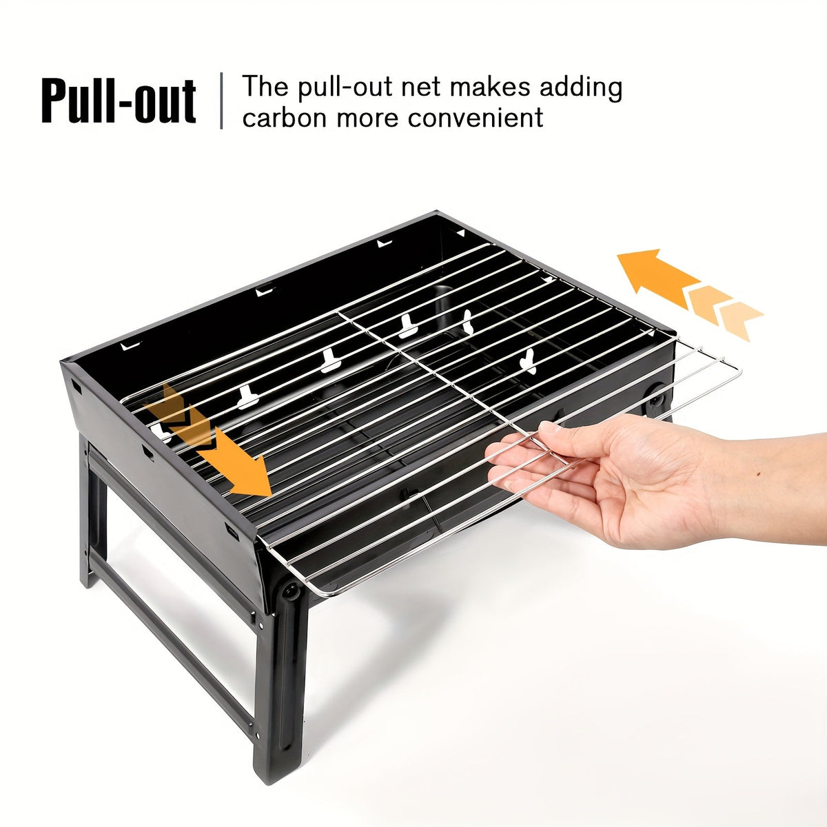Travel-friendly Folding Charcoal Grill Smokeless BBQ Grill for Camping Picnic Backyard Garden Patio Outdoor Cooking Space-saving Long-lasting Iron Barbecue Grill