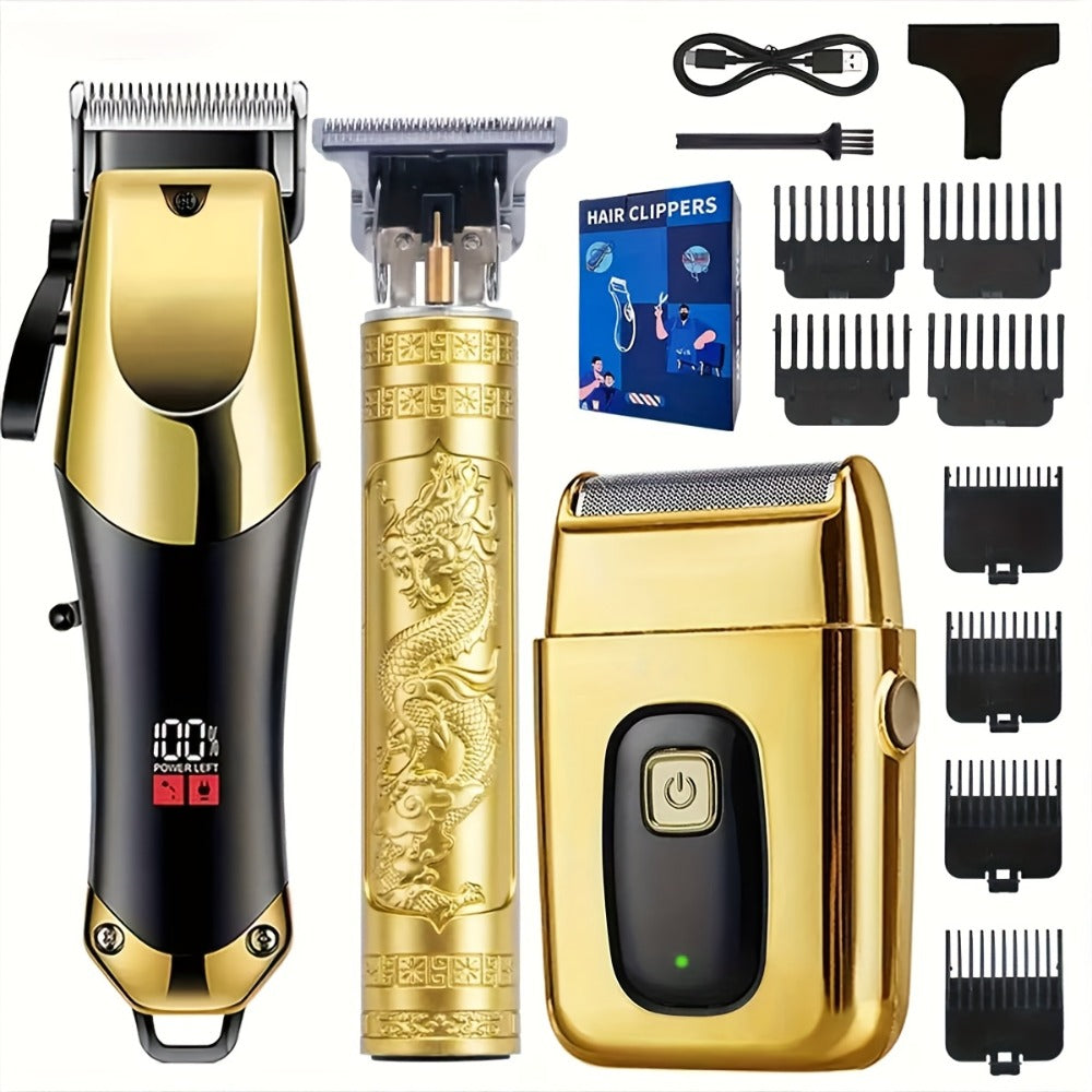 Cordless Hair Clipper Set for Men & Women — Professional Wireless Barber Clippers with T-Blade Trimmer, LED Screen, Adjustable Taper Lever, Rechargeable USB, Steel Blades, Home & T - product image 2