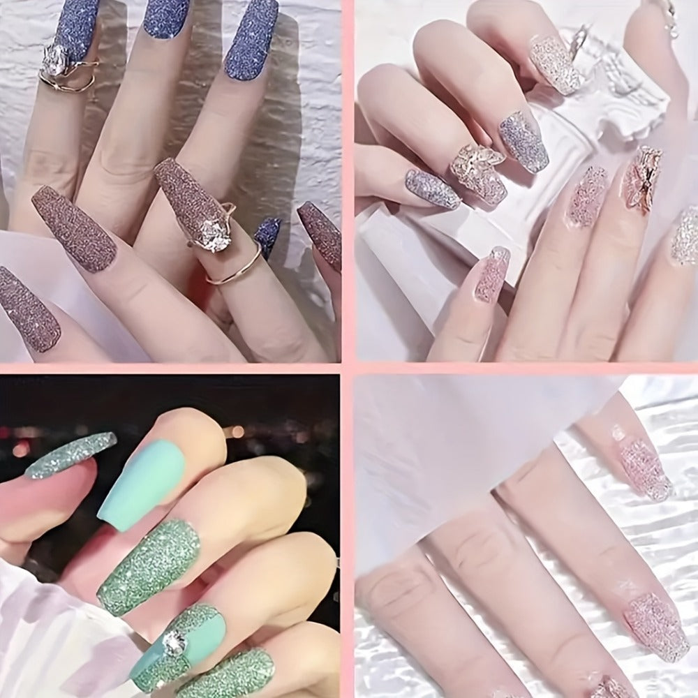 Acrylic Nail Kit 23-in-1 Complete Set with 12 Glitter Colors White & Pink Powder - DIY Nail Extension System No Glue No Liquid Needed for Beginners & Pros, Home Salon Manicure Kit  - product image 13