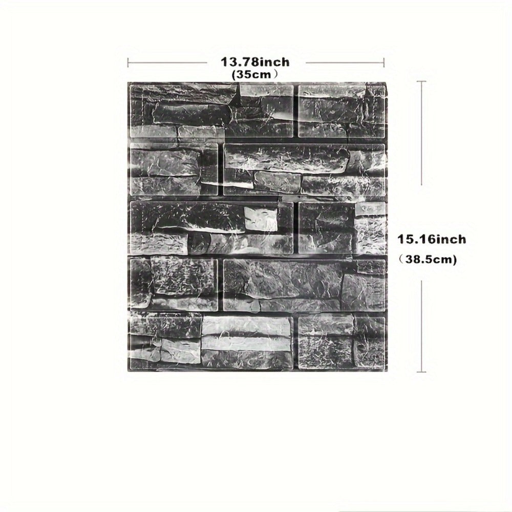 3D Foam Brick Wall Sticker 100 Pieces Self Adhesive Waterproof Soft Wallpaper Panel for Living Room Bedroom Bathroom Kitchen Home Decor White Rock Black Rock Red Marble Flower - product image 4