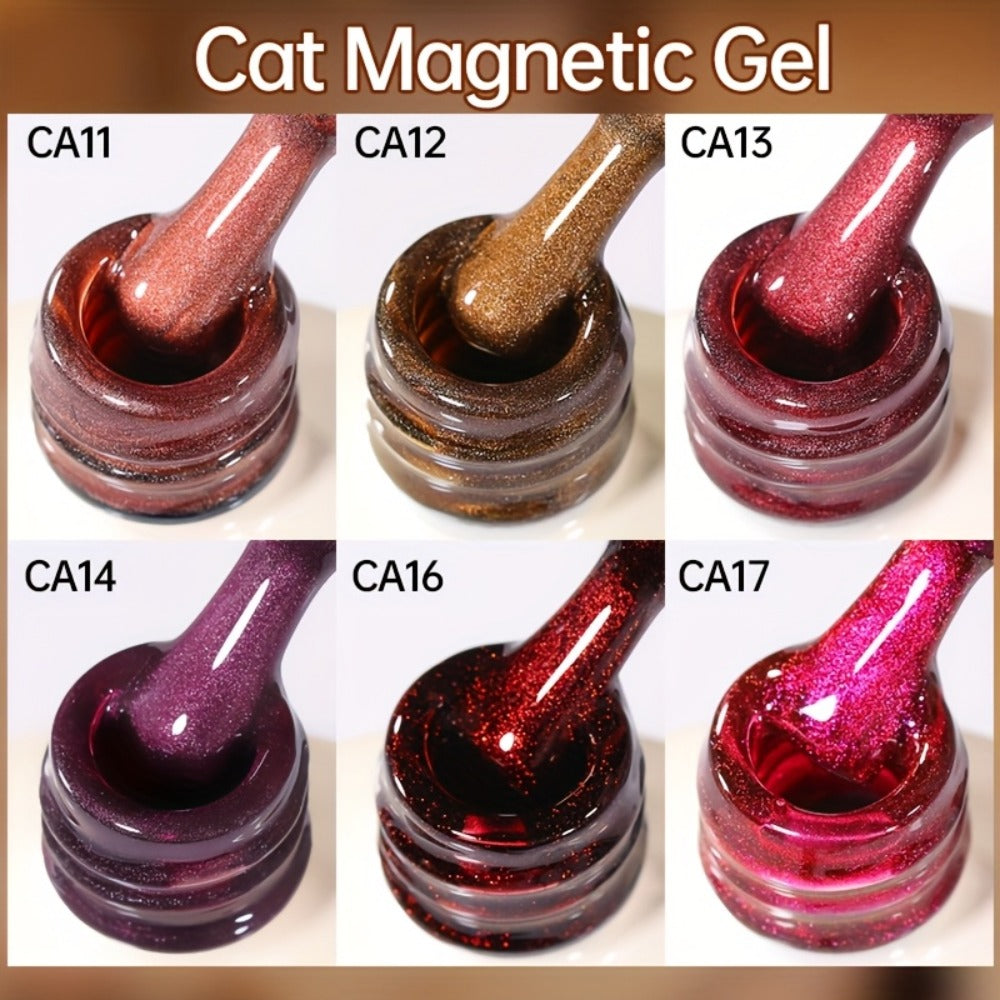 Cat Eye Gel Polish 15ml Plum Bordeaux Magnetic Soak Off UV LED – 3D Light-Shifting Effect Quick Dry Semi-Permanent Long-Lasting Fall Winter Dark Nail Colors for DIY & Salon Nail Ar - product image 6
