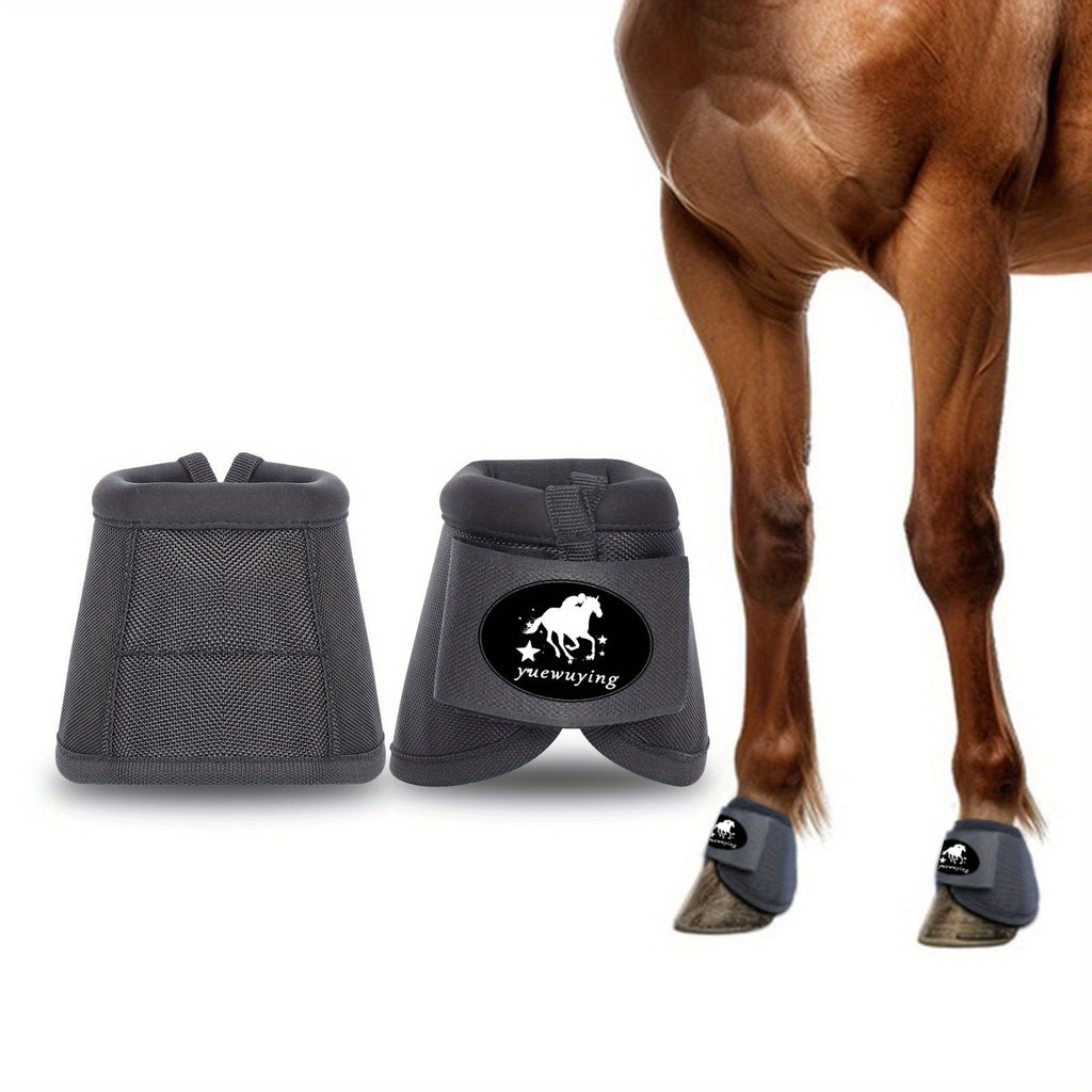 Horse Bell Boots Non-Turning Durable Protective Horseshoe Overreach Boots for Horses | Equine Hoof Protection Riding Gear | Pair | S/M/L Available in Black Red - product image