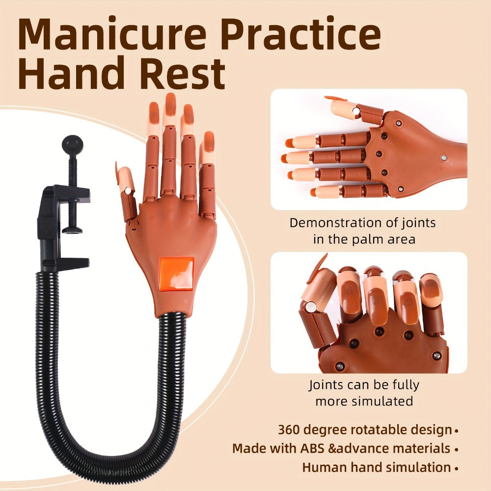 Nail Practice Hand Flexible Fake Hand Model Training Kit for Acrylic Nail Art – Nail Glove Set with Pink Hand Mold for Beginners & Professional Nail Technicians - product image 2