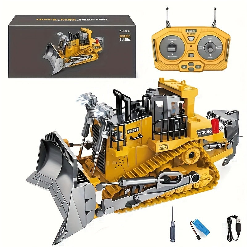RC Bulldozer 9-Channel 2.4GHz Remote Control | Indoor Outdoor RC Construction Toy, Birthday & Christmas Gift for Boys Ages 6+ | Multifunctional Engineering - product image 14