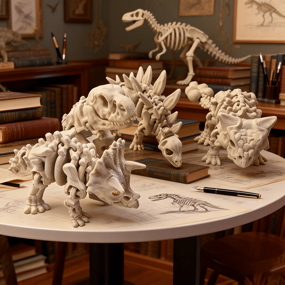 4pcs Dinosaur Skeleton Model Suitable for Science Education, Anatomical Display with Detailed Reptile Bones Replica, Complete Specimen for - product image 3