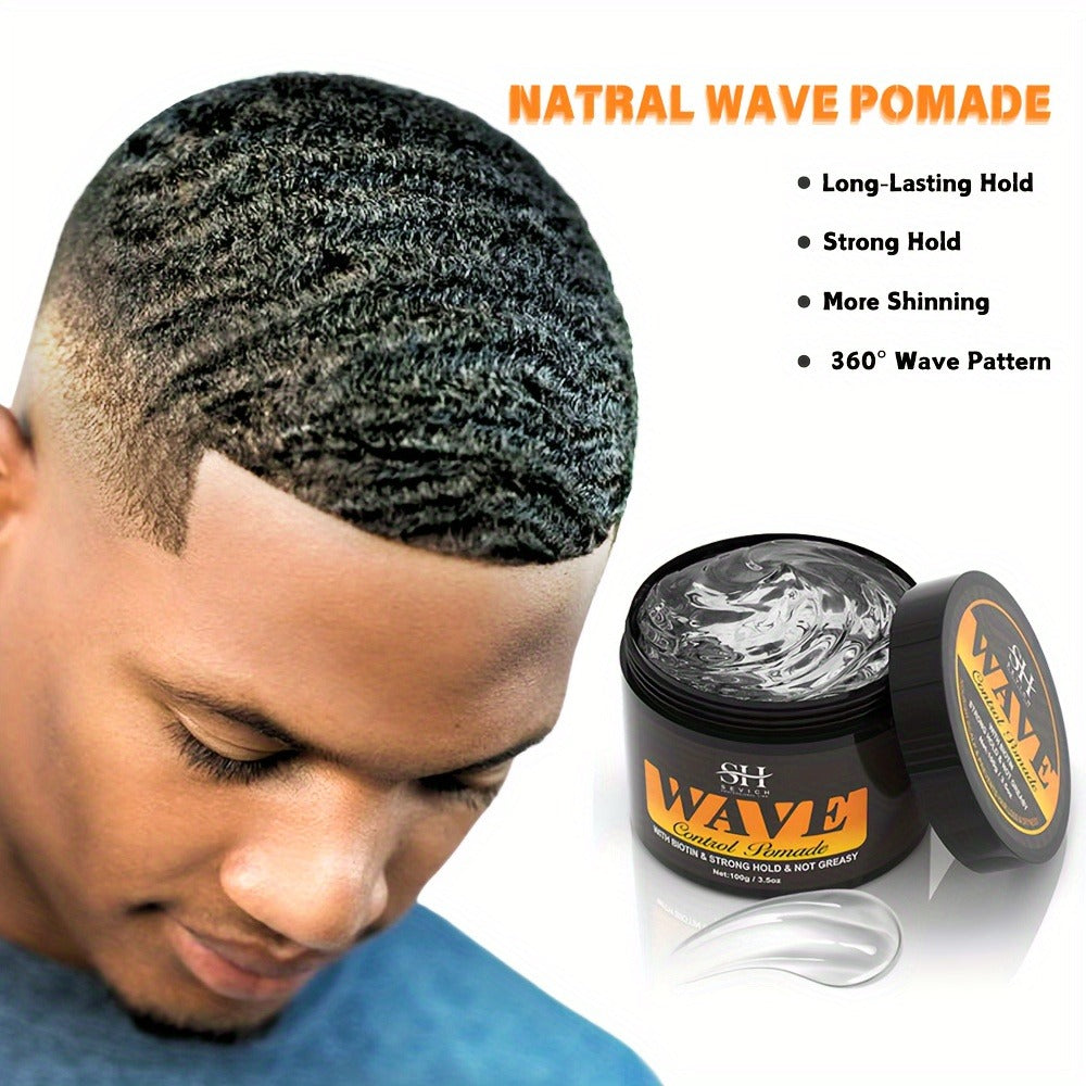 Wave Pomade Set for Men Strong Hold 360 Waves — Glycerin Formula Silky Shine, 4-Piece or 5-Piece Bundle with Silky Durag & Wave Brush, Deep Wave Pattern Hair Styling Kit, 100g - product image 9
