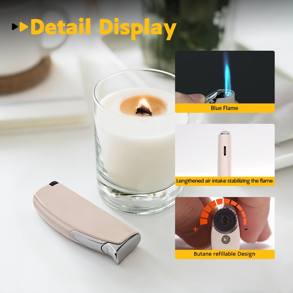 Windproof Lighter 2-Pack – Slim Portable Pocket Lighter with Mirror Finish, Refillable Butane Flame, Fashionable Gift for Men & Women, Available in 8 Colors (Red, Black, White, Sil - product image 9