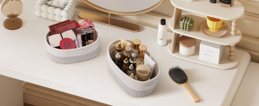Woven Storage Baskets 6-Pack Cotton Rope Cube Bins 11x7x5" | Handmade Small Shelf Baskets for Organizing Closet Bedroom Living Room Playroom | Round Decorative Storage Caddy Multip - product image 21
