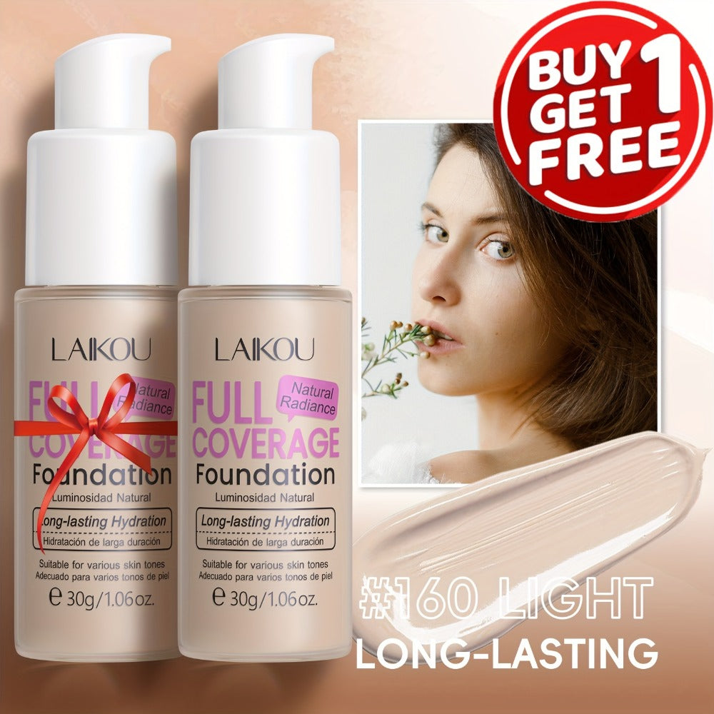 Hydrating Foundation 2 Pack Full Coverage Waterproof Long Lasting Hyaluronic Acid Pear Powder Invisible Pores Flawless Skin 6 Shades Ivory to Tan for Women Daily Office - product image 5