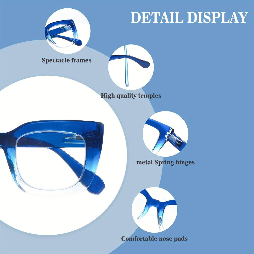 Reading Glasses Blue Light Blocking for Women 4 Pack – Cat Eye Frames with Metal Spring Hinges, Multicolor Floral Gradient Computer Eyeglasses - product image 9