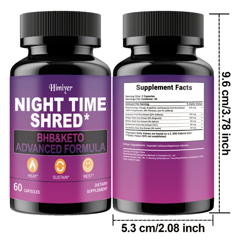 Night Time Fat Burner for Women — Shred Mask Capsules with Caffeine, Goji Berries & Dandelion Root | Overnight Metabolism, Sleep Support & Antioxidant Defense | Women's Weight Loss - product image 4