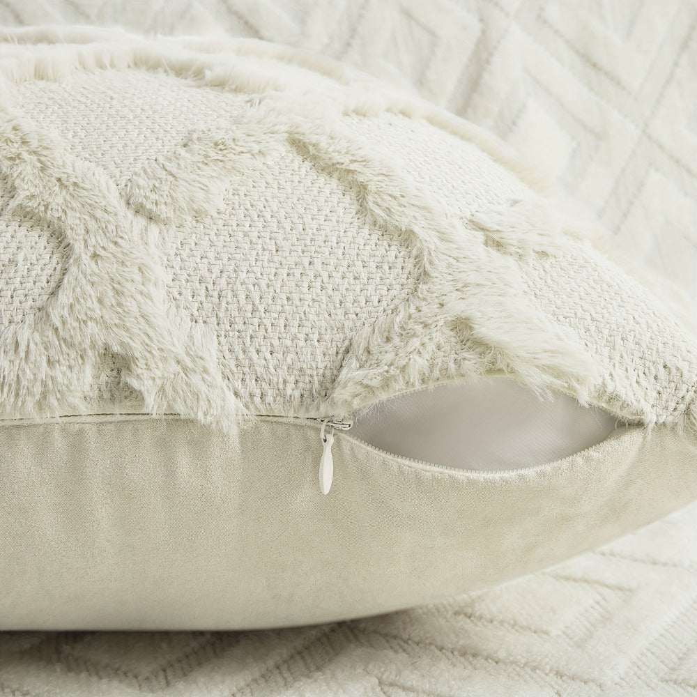 Decorative Pillow Covers 18x18 Set of 4 Boho Soft Plush Faux Wool Throw Pillow Cases with Zipper for Sofa Couch Bedroom Living Room - Luxury Cushion Covers - product image 10