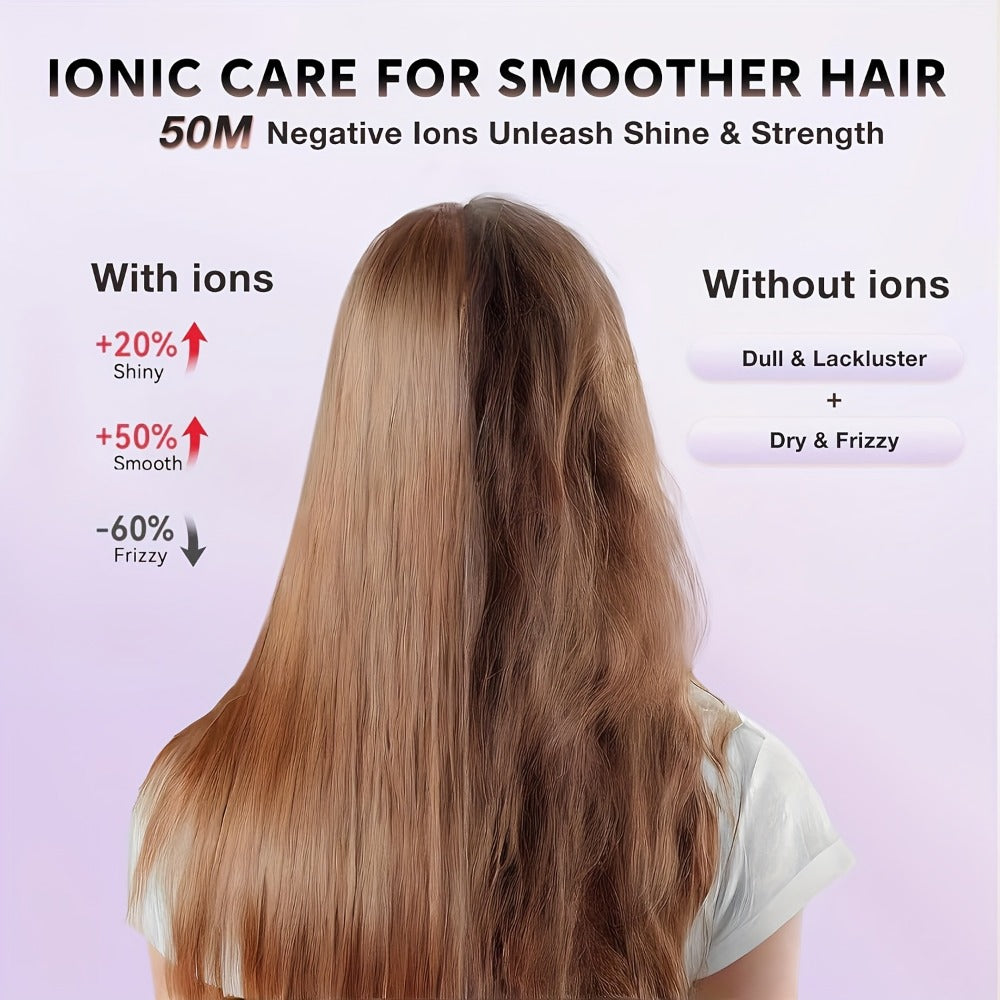 1875W Ionic Travel Hair Dryer Foldable with Diffuser & Concentrator Nozzle — Brushless Motor, 3 Heat Settings, 2 Speeds, Fast Drying Compact Blow Dryer for All Hair Types, Pink or  - product image 4